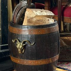 Antique Coopered Log Bin
