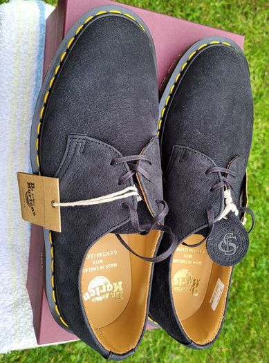 Brand New Dr Martens Made in England Grey Nubuck Leather Shoes - Size 8 UK