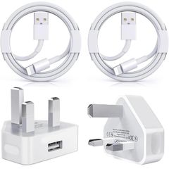 iPhone Charger Plug and 1M Cable,2 Pack USB Plug with Lightning Cable,Compatibles with iPhone 14/14 Pro/14 Pro Max/13/13 Pro/13 Pro Max/12/12 Pro/SE/11/11 Pro/XS Max/XR/X/8/7/iPad Apple MFi Certified