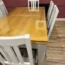 Solid wood extendable Kitchen Table with glass top & 6 chairs Image 9