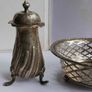 Antique Sterling Silver Salt & Pepper Shakers with bowl 80,00g Image 4