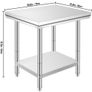Stainless Steel Prep Table, 24 x 30 x 31 Inch, 700 lbs Load Capacity, Heavy Duty Metal Worktable with 3 Adjustable Height Levels Image 5
