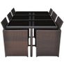 11 Piece Outdoor Dining Set with Cushions Poly Rattan Brown Image 8
