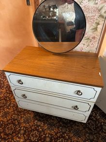vintage wardrobe and matching dresser with mirror read full ad