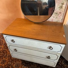 vintage wardrobe and matching dresser with mirror read full ad