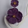 Aubergine & Gold Double Drop Primrose Earrings Image 8