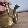 Vintage Etched Brass Teapot with Wooden Handle, Decorative Gold Teapot Image 8