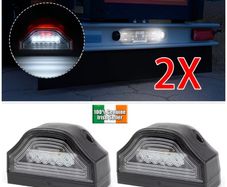 2pcs LED White Rear Number plate Lights Trailer Truck Caravan Bus Tailights