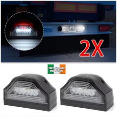 2pcs LED White Rear Number plate Lights Trailer Truck Caravan Bus Tailights