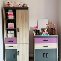 Kids Bedroom Furniture Wardrobe and Chest of Drawer Set