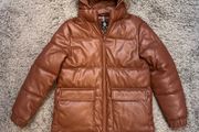 Padded Faux Leather Coat