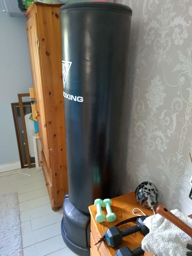 'Hit boxing' free standing punch bag and gloves