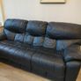 Black Leather 3 Seater Couch Image 4