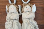 2 Christmas angel door hanging bells