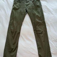 BOSS Mens Performance Stretch Trousers in Olive Green - size 34/32