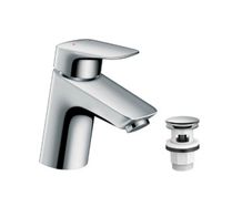 hansgrohe Logis Single Lever Basin Mixer 70 For Vented Hot Water Cylinders with Push-Open Waste - 71074000