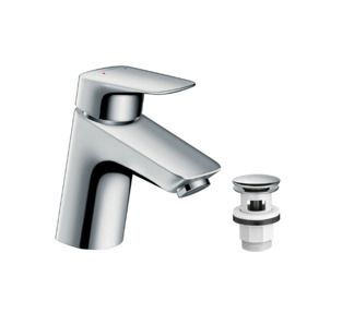 hansgrohe Logis Single Lever Basin Mixer 70 For Vented Hot Water Cylinders with Push-Open Waste - 71074000