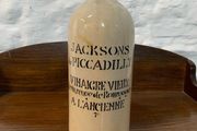 Vintage French Vinegar Stoneware Bornier Bottle.