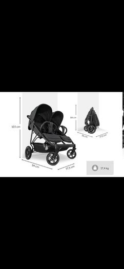 Hauck Uptown Duo Twin Double Pushchair Stroller  Excellent Condition