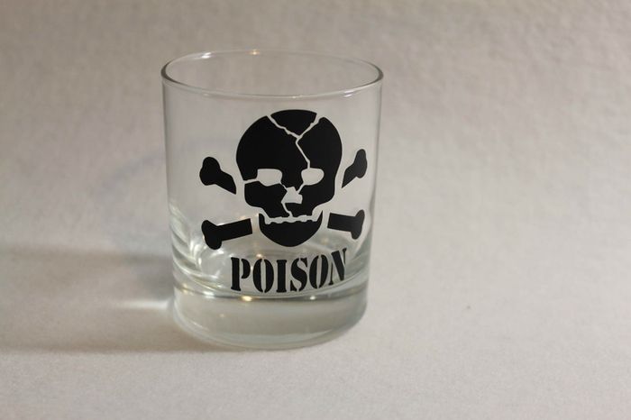 Set of 2 Vinyl for Halloween Adhesive Glass Vinyl Poison stickers decals