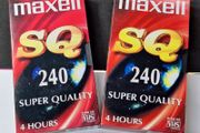 Lot of 2 Maxell SQ 240 Super Quality Blank VHS Video Cassettes - 4 Hours E-240 PALSECAM