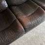 3 seater dark brown leather couch Image 4