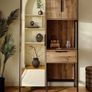 NEXT Dark Natural Bronx Mirrored Wardrobe with Dressing Table Image 2