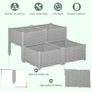 Set of 4 26L Garden Raised Bed Elevated Patio Flower Plant Planter Box PP Vegetables Planting Container, Grey Image 3