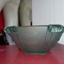 Czech Glass Vintage Fruit Bowl Green Image 2