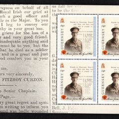 2014 Guernsey Stories from the Great War (I) 54p Major George Le Page Commemorative Stamp Booklet Pane Mint Never Hinged (MNH)