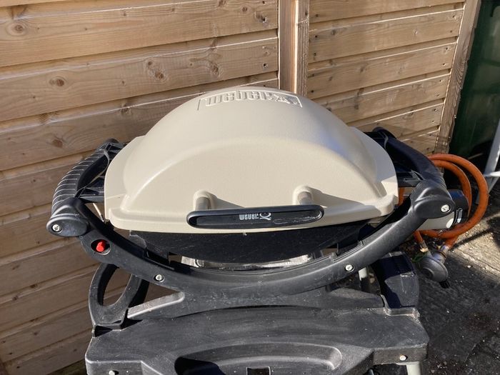Weber Gas BBQ with barbecue cover cart gas bottle and connector