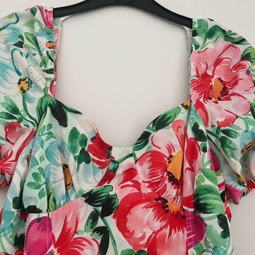 Savida Floral Tiered Maxi Dress With Puff Sleeves - EUR 38 / Small (S)