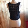 Hand Crochet Sleeveless Cardigan (Black) Image 3