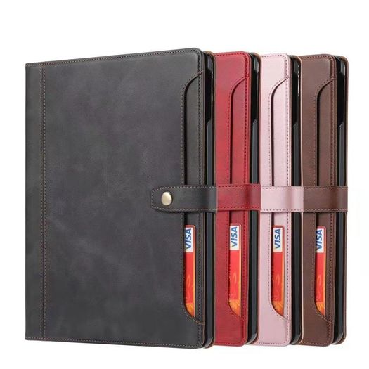 For Samsung Galaxy Tab A8 10.5 SM-X200 (2021) Aokus Stitched Premium Wallet Case Kakhi