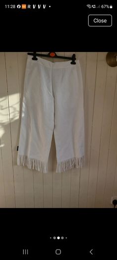 Mary Grant white linen trousers NWT