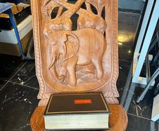 African hand-carved wooden savanna chair