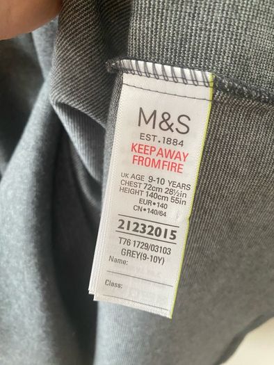 M&S grey pinafore (new) age 9-10