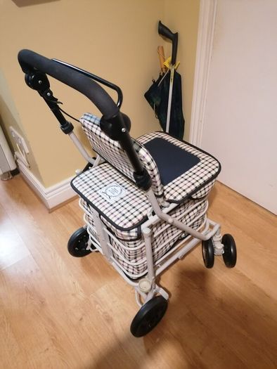 shopping trolley also can be used as a seat brand new.