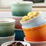 12 Porcelain Ramekins, Henten Home Souffle Dishes Bowls for Baking, Pudding, Creme Brulee, Custard Cups, Serving Dip, Oven, Microwave and Dishwasher Safe Image 5