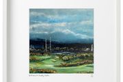 Poolbeg and Bull Island Golf Course, Large Framed Print by Helen Mathews