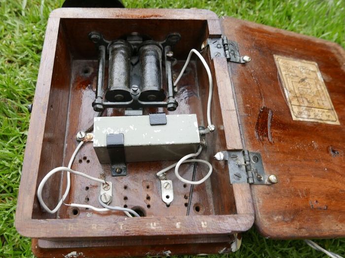 Antiques  Oak Telephone Box, Bell Set