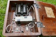 Antiques  Oak Telephone Box, Bell Set