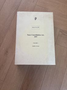 Tax consolidation Act Ireland, number 39 of 1997, Volume 1, Parts 1 to 18.