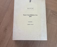 Tax consolidation Act Ireland, number 39 of 1997, Volume 1, Parts 1 to 18.