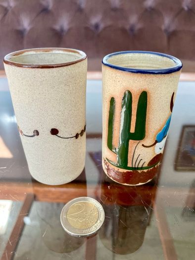 Stoneware Tequila Shot Glasses Tonala Mexico