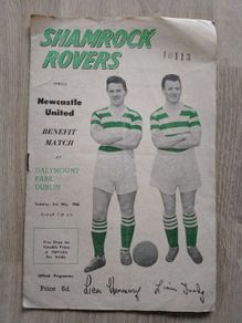 Shamrock Rovers 1960 Newcastle United Benefit Match Ireland Football