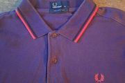 Fred Perry M1200 Twin Tipped Polo Shirt Purple Pink  XL
