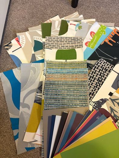 fabric from fabric books and colour cards