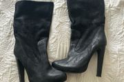 Allsaints Black Calf High Boots EU 40