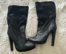 Allsaints Black Calf High Boots EU 40
